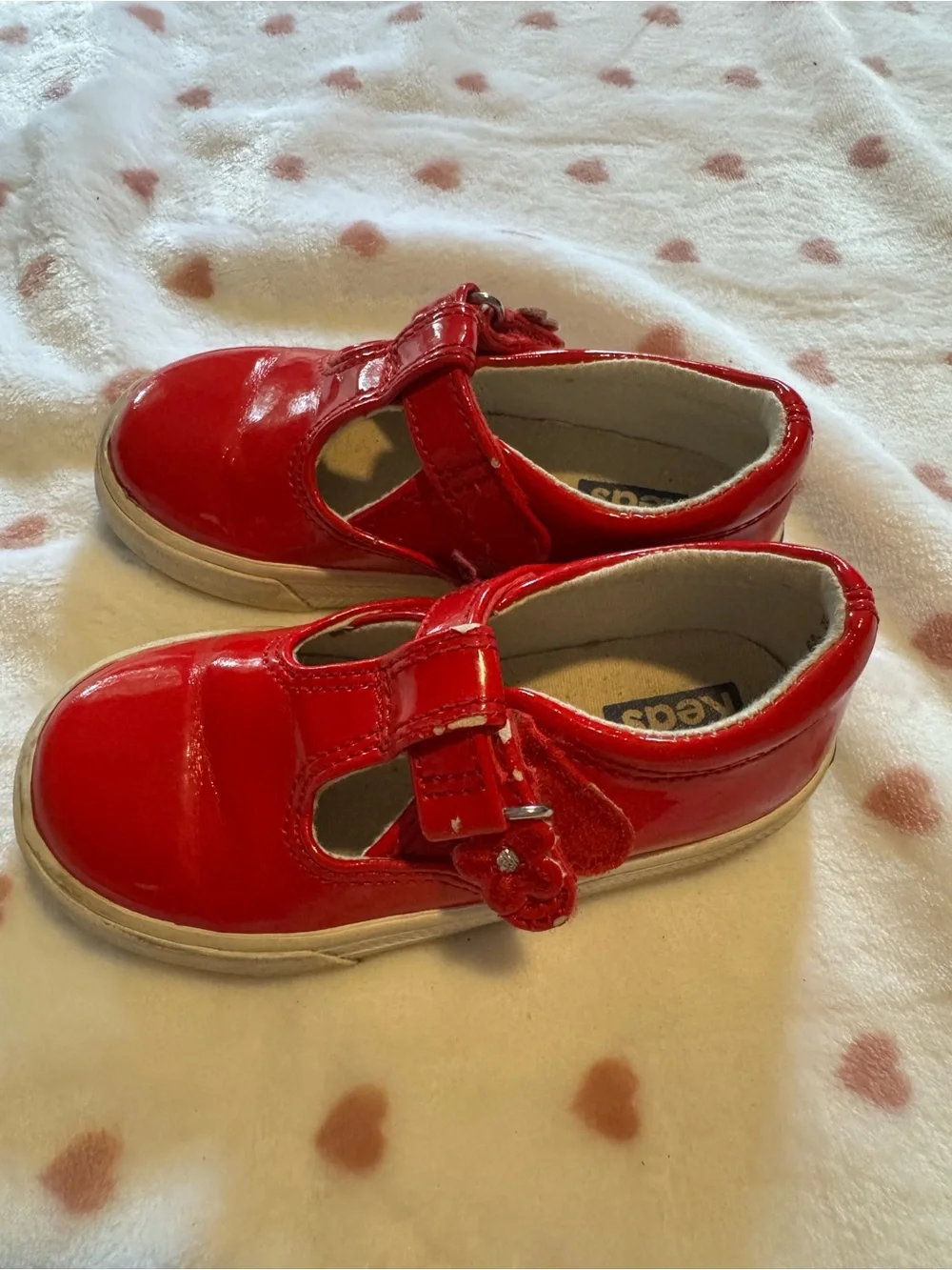 Keds Girls' Red Patent T-Strap Dress Shoes